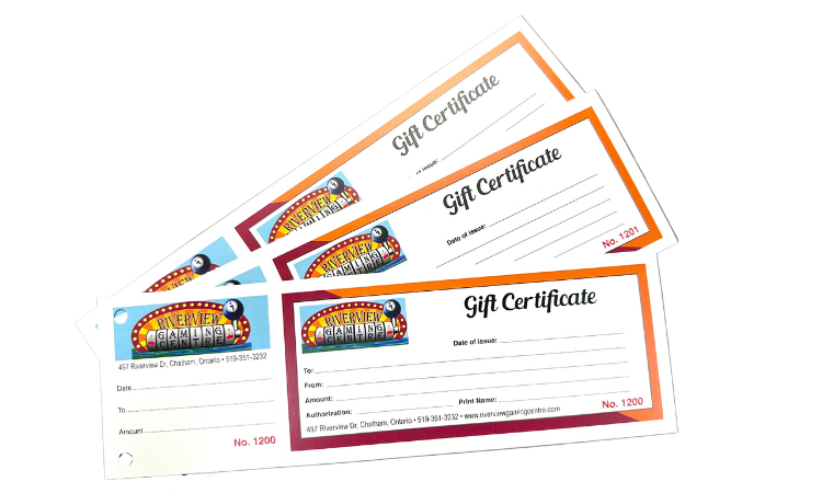 Picture of Gift Certificates.